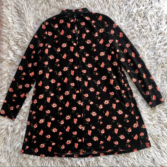 A-line mini dress with poppy print - Picture 4 of 6